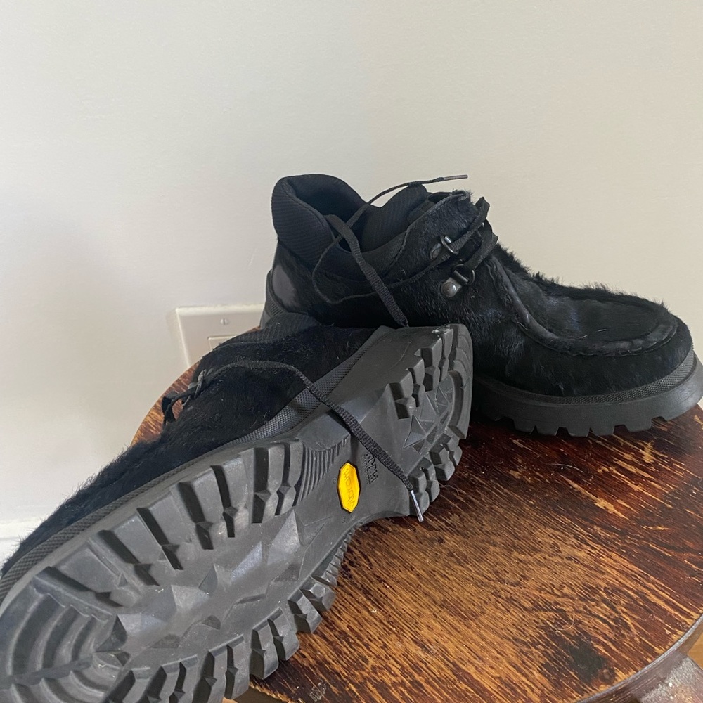 Prada pony hair ankle boots with chunky vibram soles size 36.5 - Picture 2 of 3